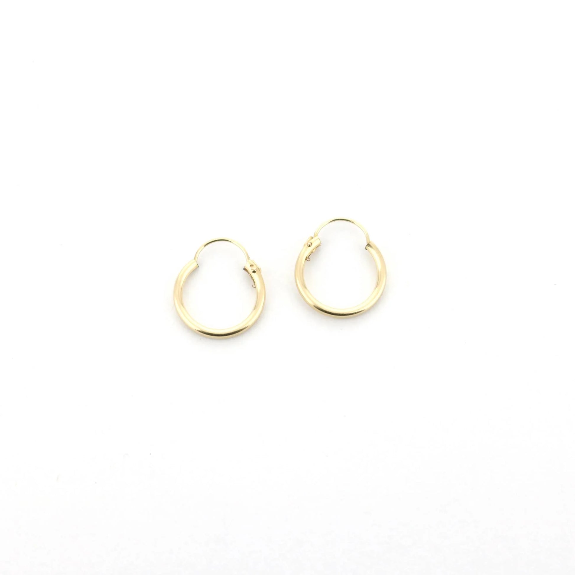 14K Yellow Gold Filled Hoop Earrings 12 Mm