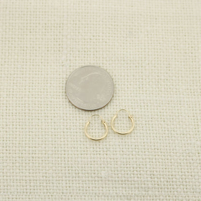 14K Yellow Gold Filled Hoop Earrings 12 Mm